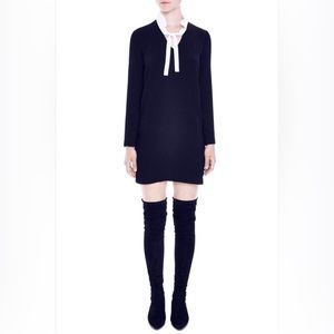 Sandro NWT black dress with white collar size 2